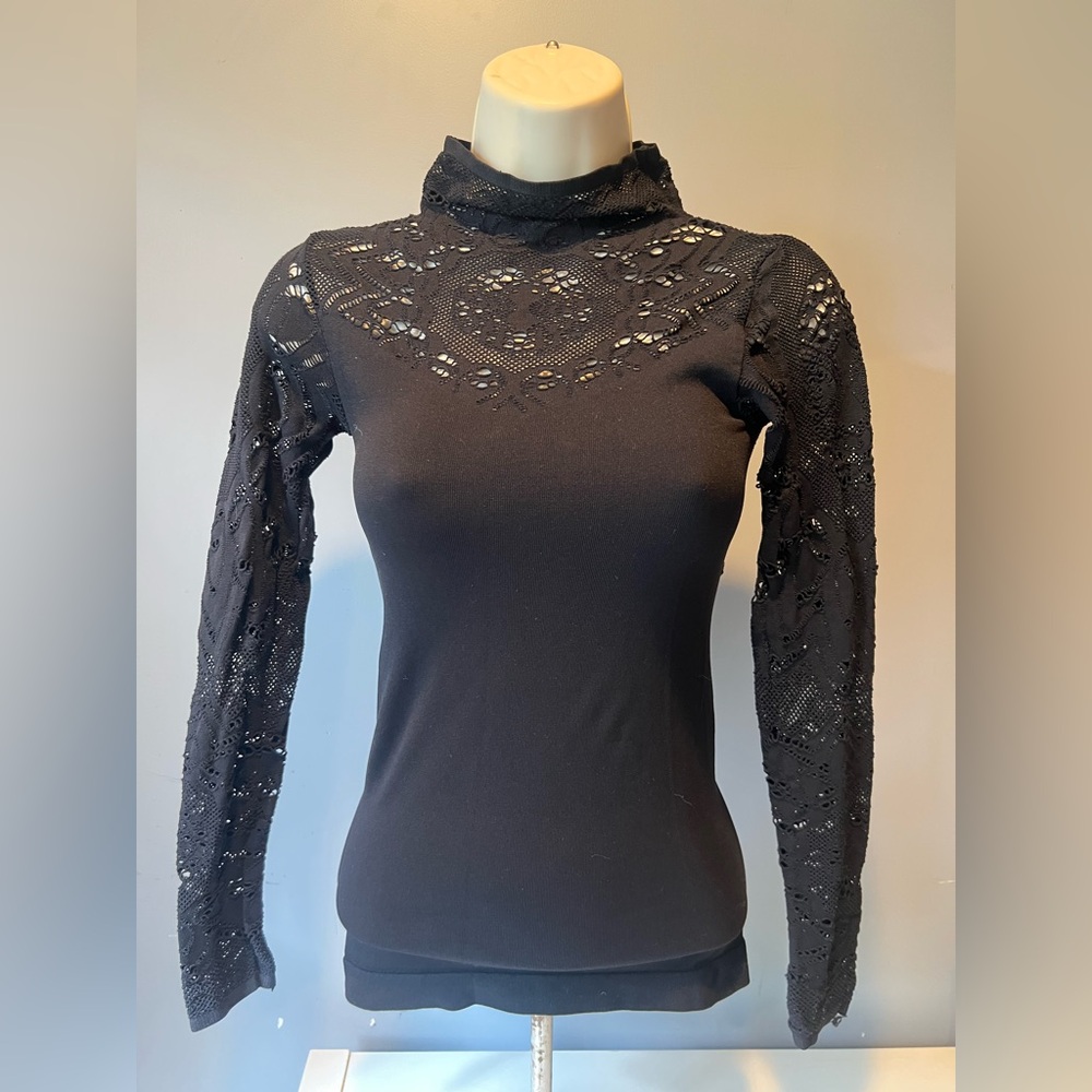 Bebe Black Textured Fabric